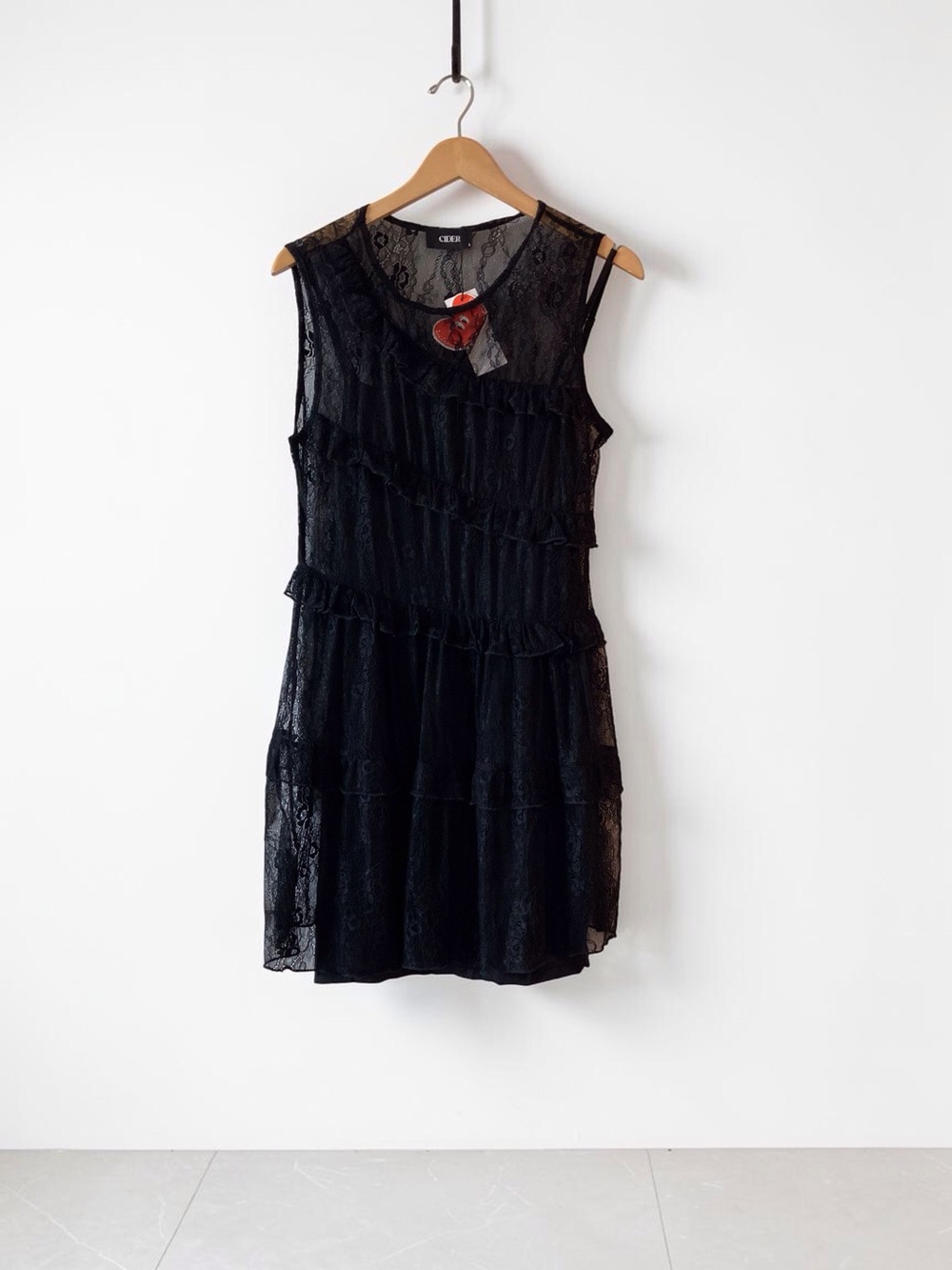 Cider dress women goth lace mini dress, black dark Gothic romantic Lace